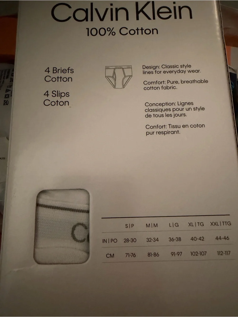 Calvin Klein Men’s White Cotton Classic Fit Briefs — Branded Waistband